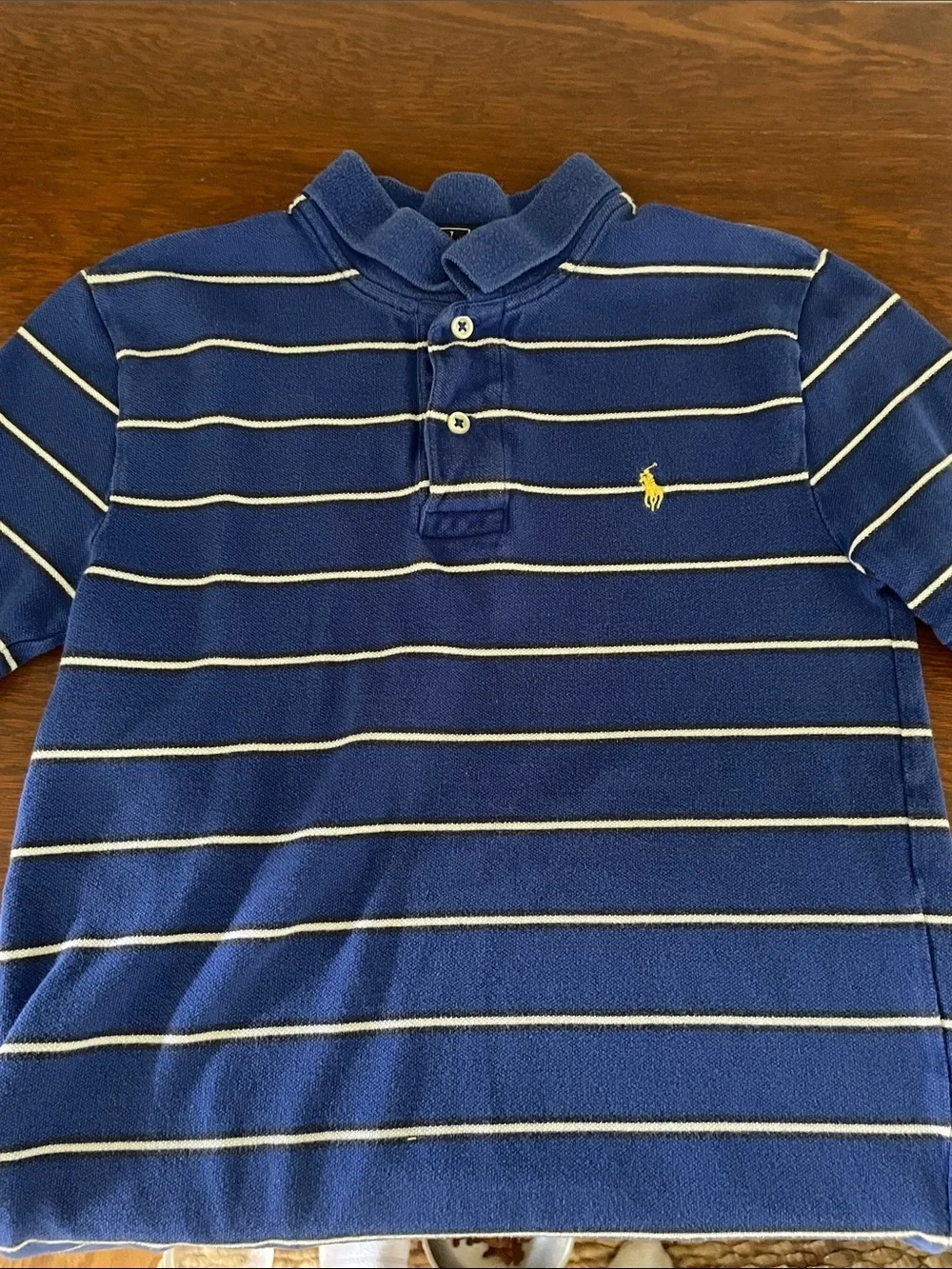 Ralph Lauren Blue Striped Polo & Light Blue Solid Polo boys small and medium